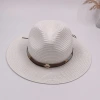 The black wide-brimmed straw hat is a breathable, comfortable and UV-resistant baseball cap details Picture